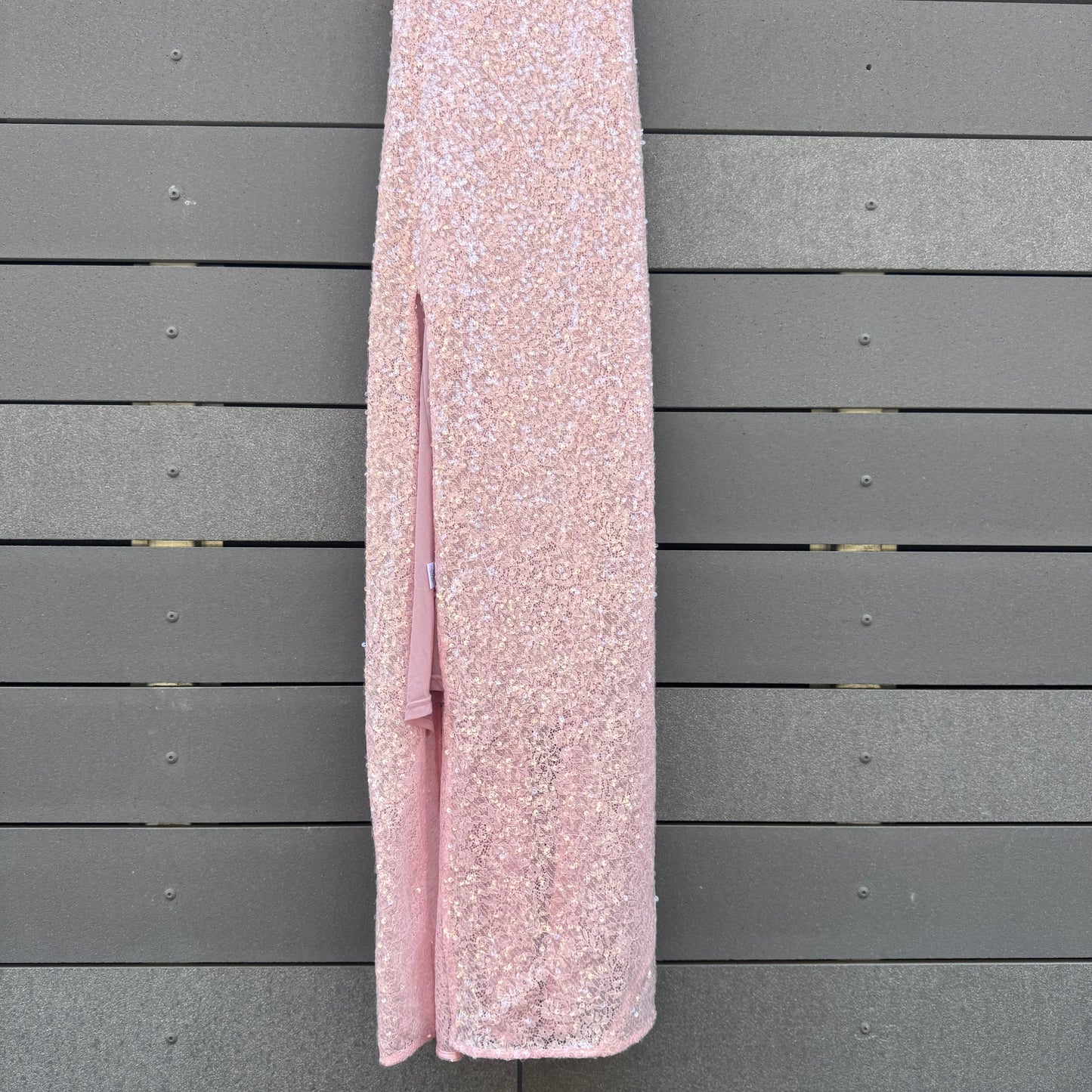 Kezia Lace-Trimmed Sequined Slip Dress