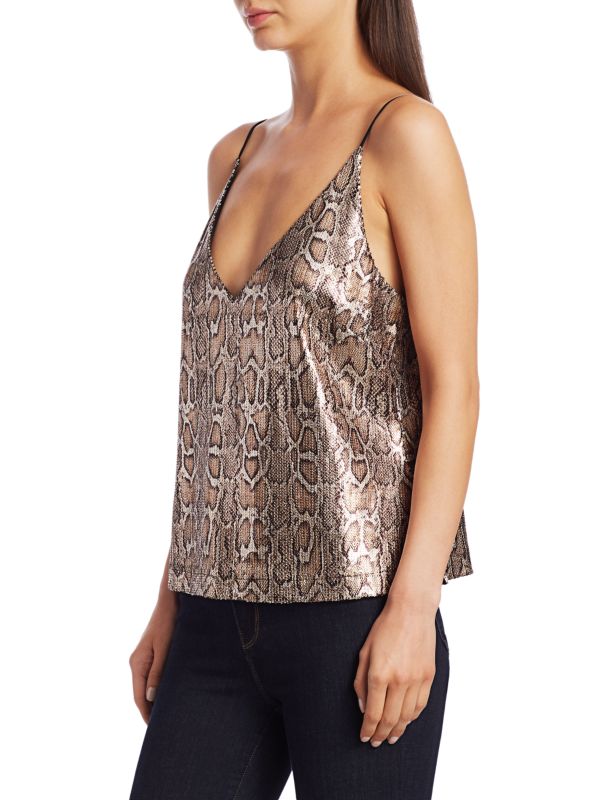 Gabriella Sanke-Print Sequin Tank