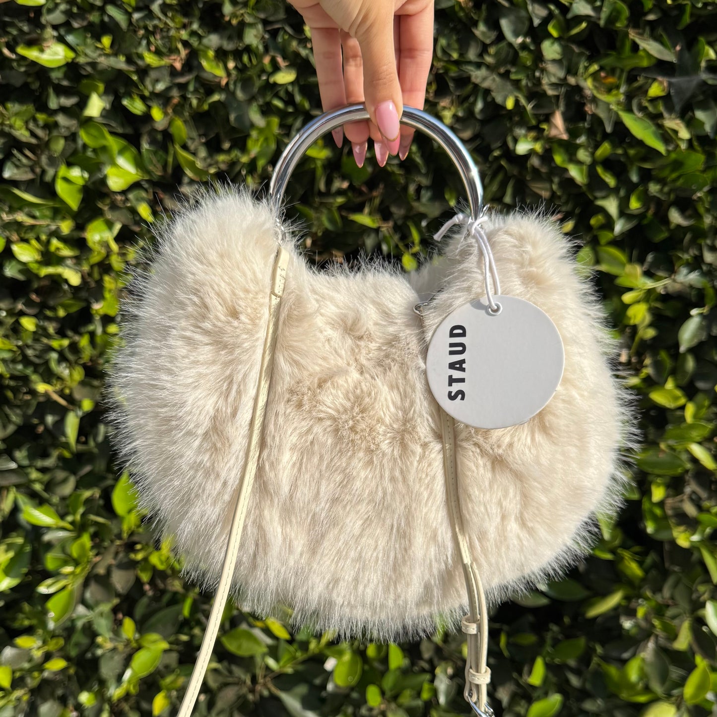 Romeo Faux Fur Tote Bag In White
