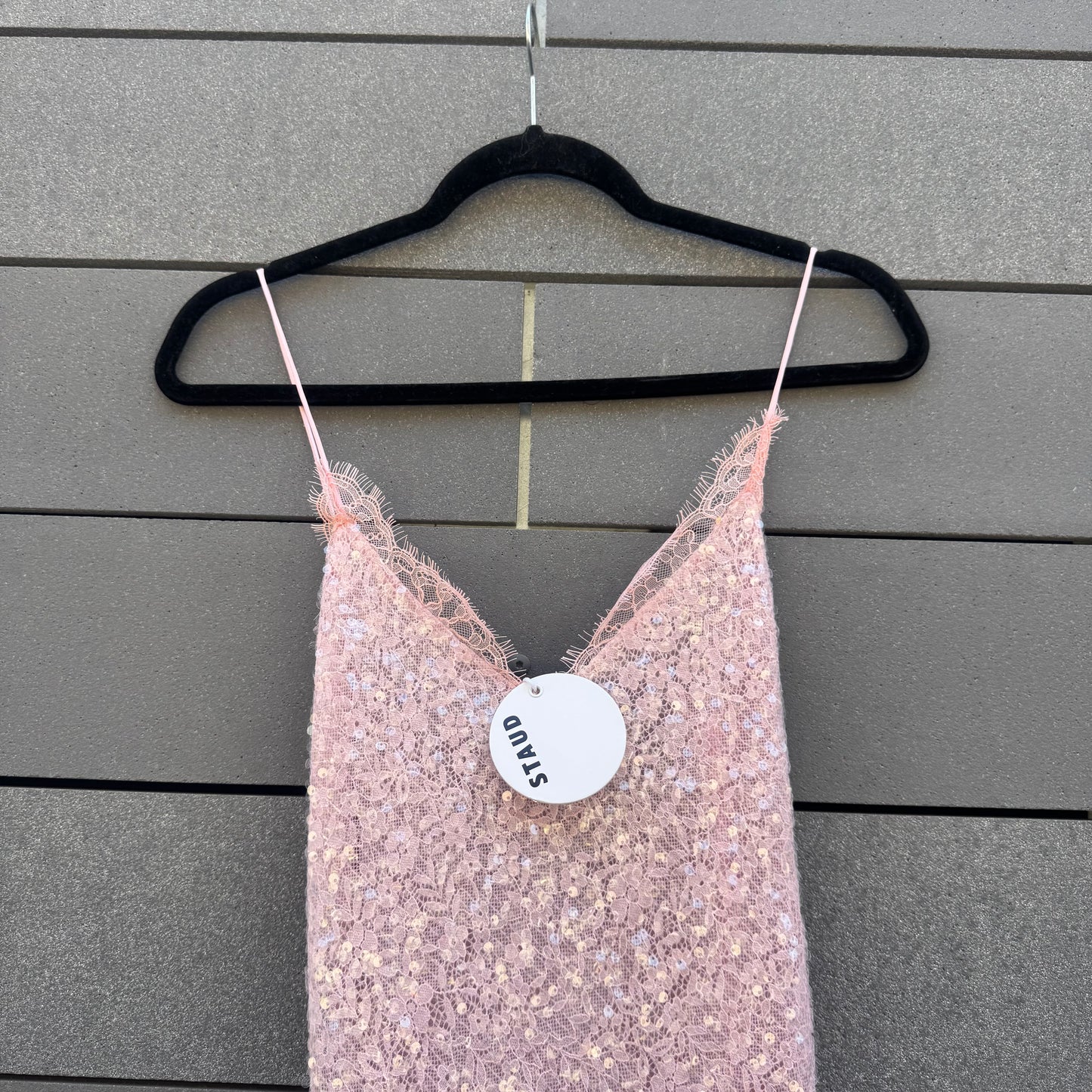 Kezia Lace-Trimmed Sequined Slip Dress