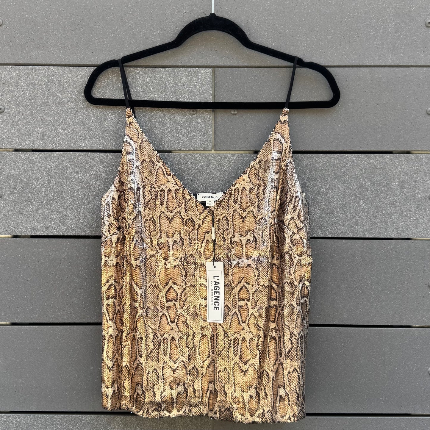 Gabriella Sanke-Print Sequin Tank