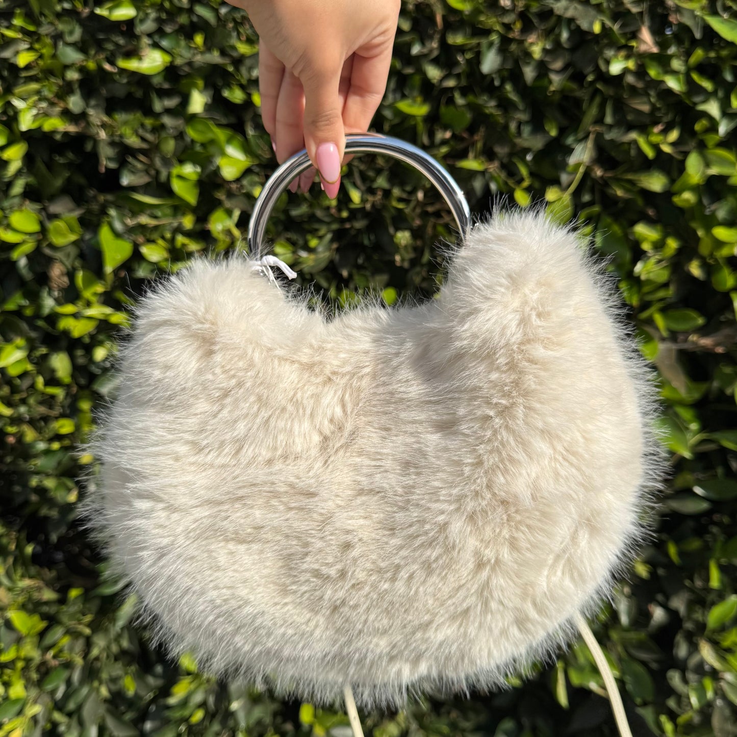 Romeo Faux Fur Tote Bag In White