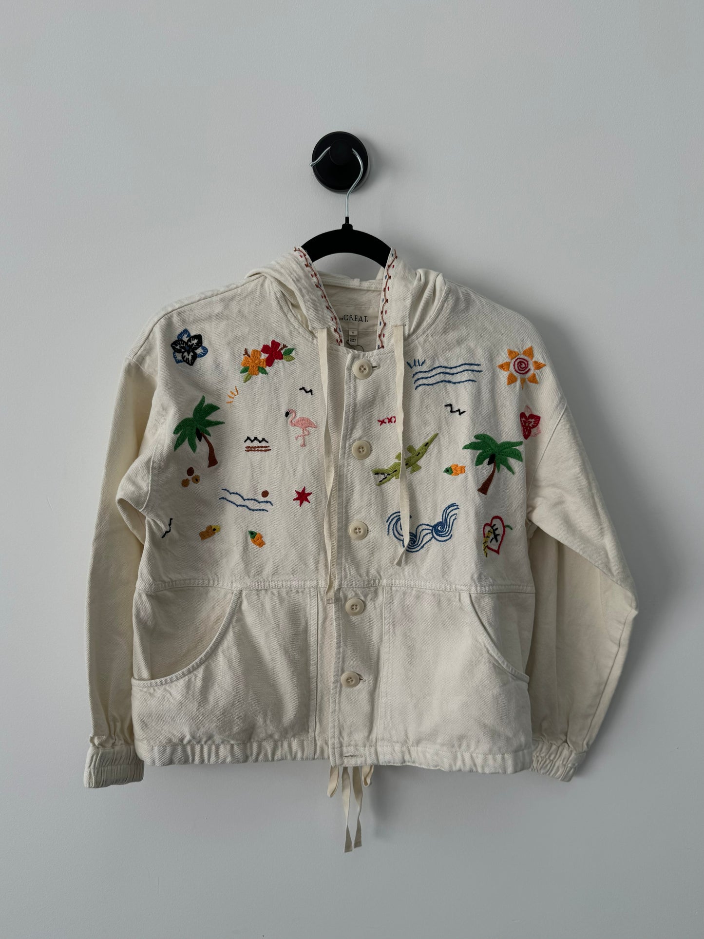 The Waterfront embroidered cotton-twill hooded jacket