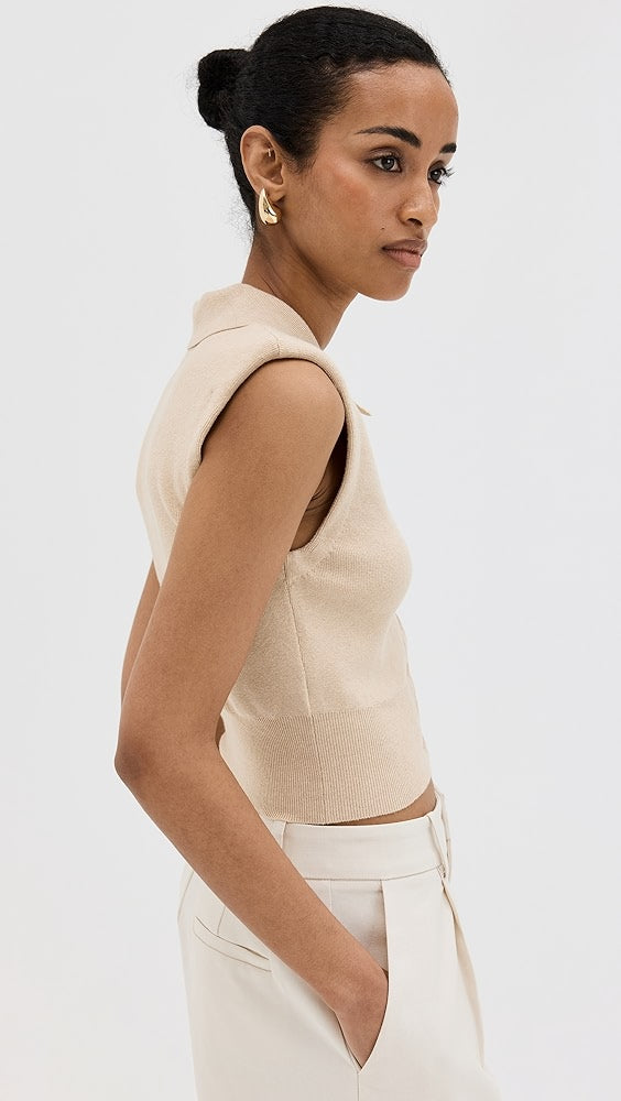 Nola Cotton and Cashmere Sleeveless Sweater