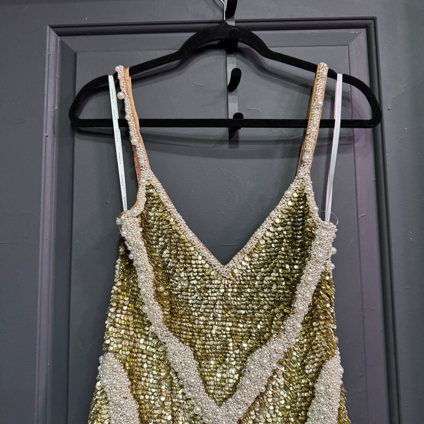 INESSA FEATHER SEQUIN DRESS