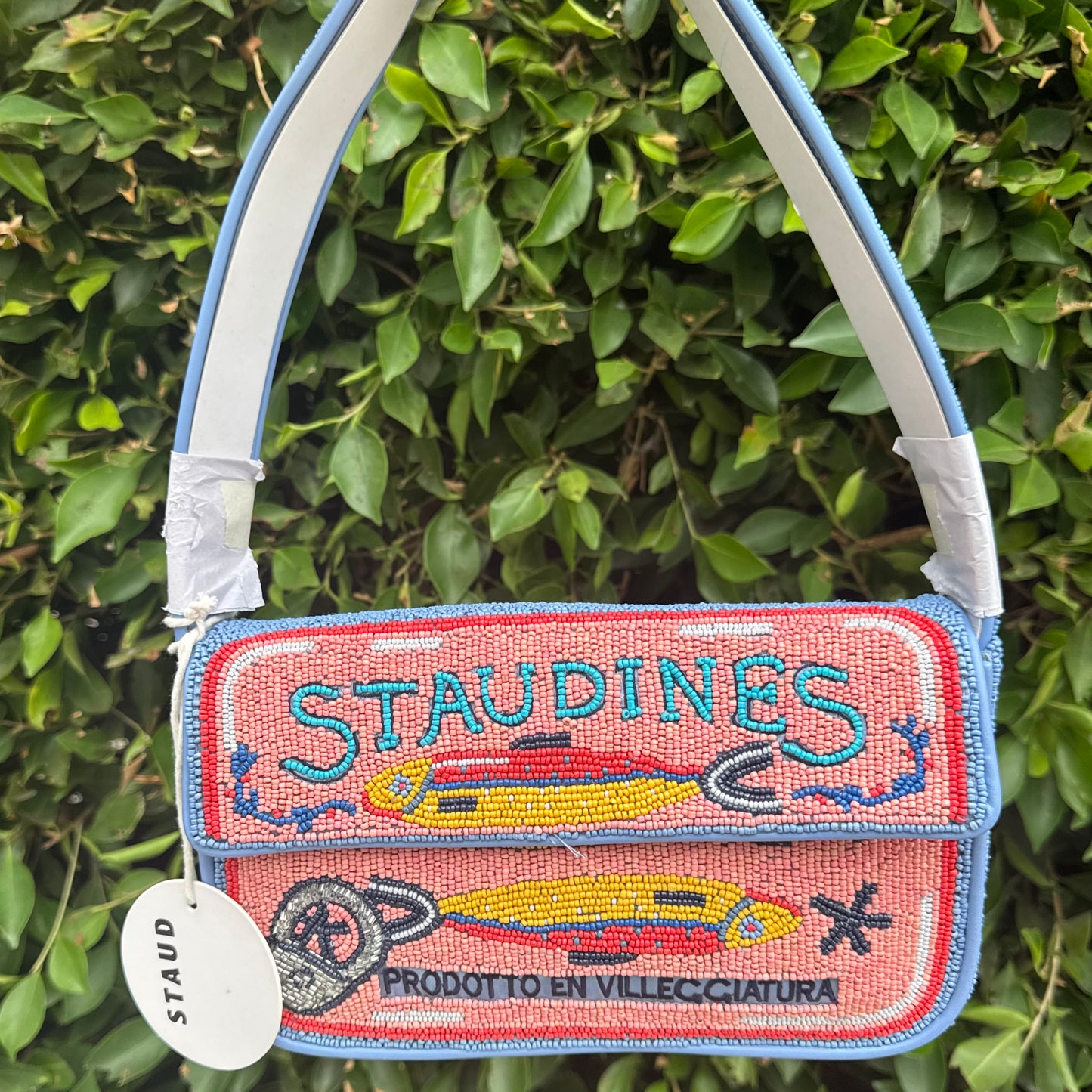 TOMMY BEADED BAG STAUDINES PINK