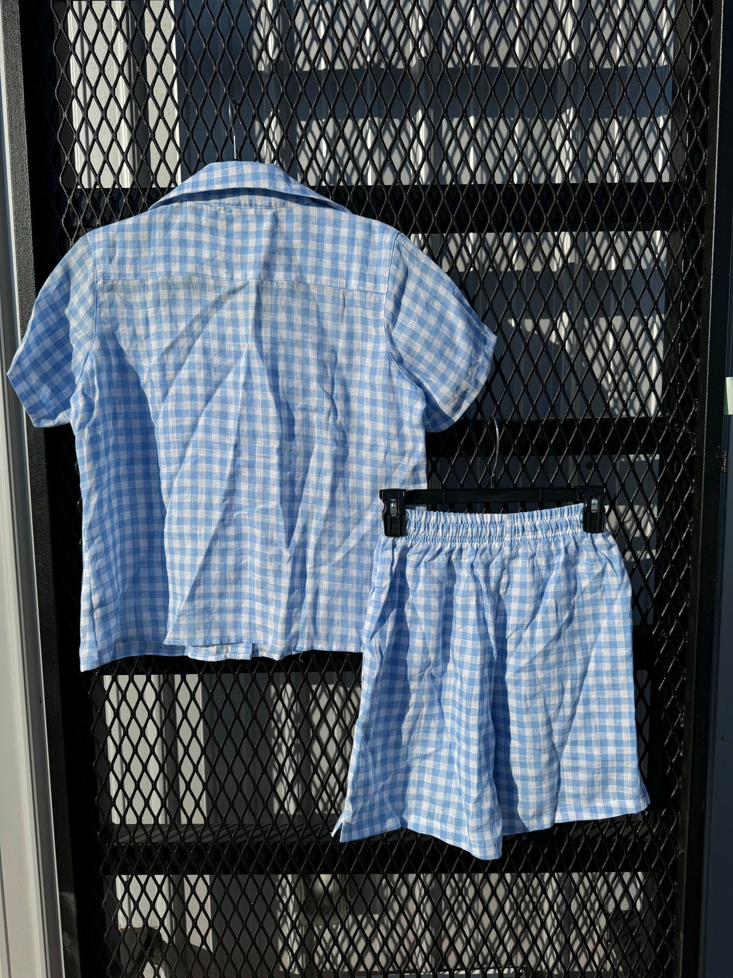 Lou Gingham Blue Set Short And Top