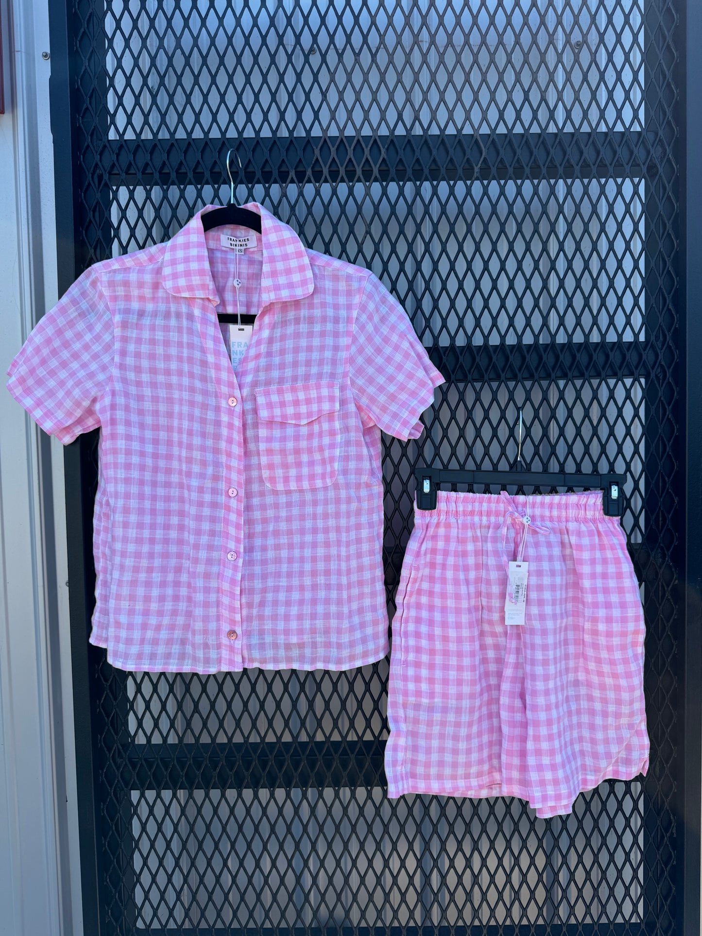 Lou Gingham Pink Set Short And Top