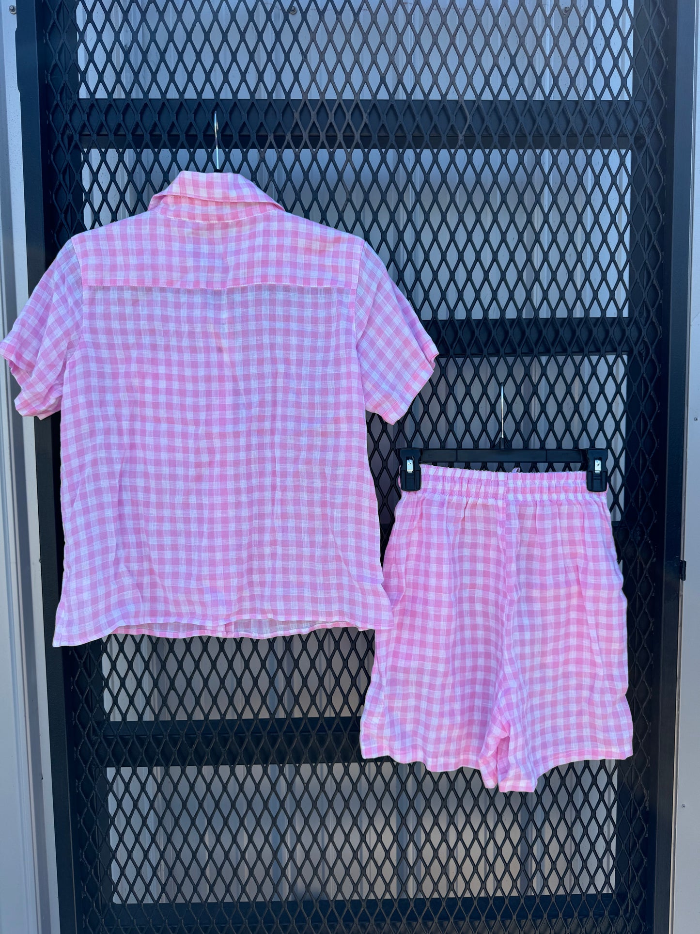 Lou Gingham Pink Set Short And Top