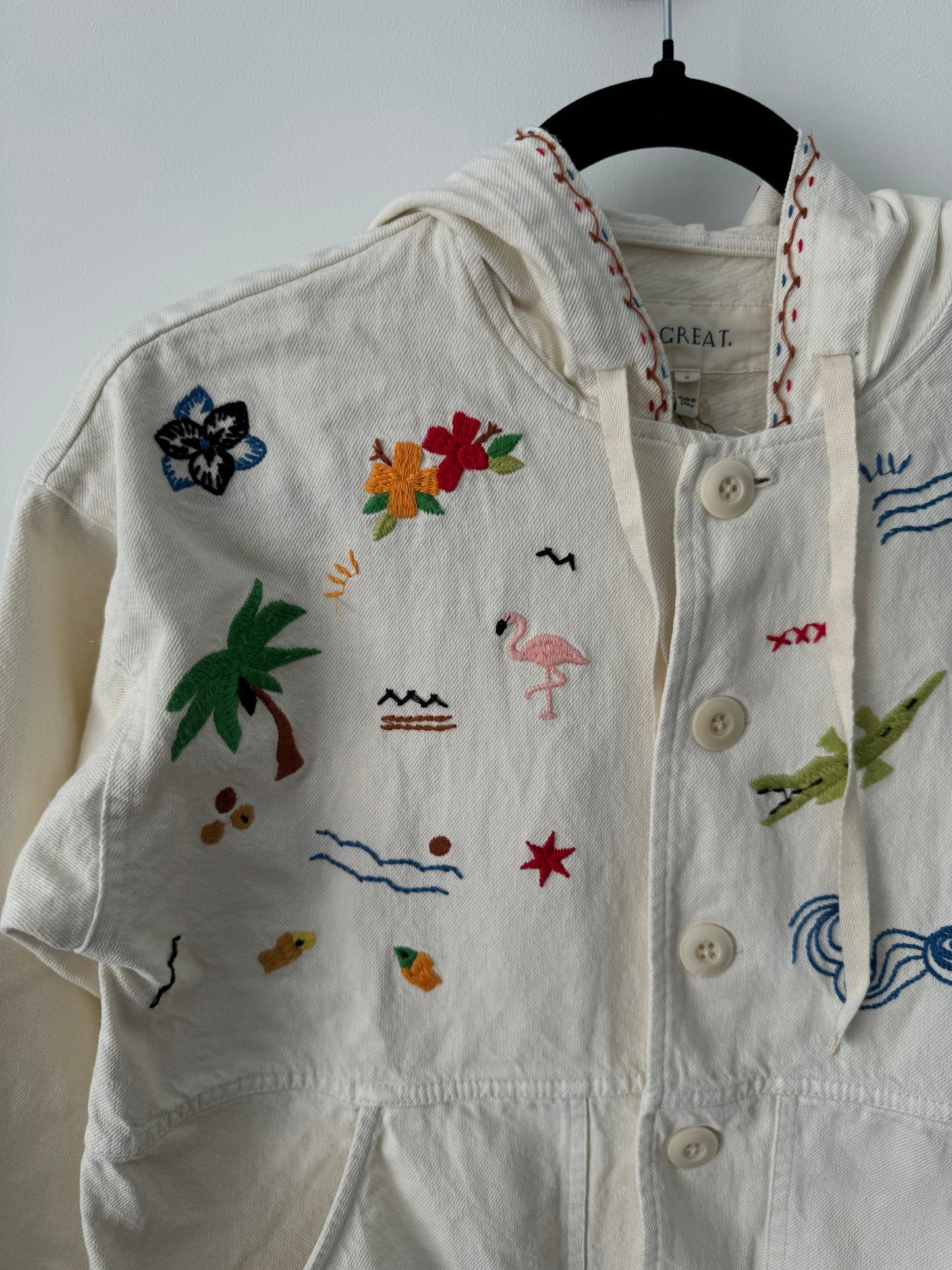 The Waterfront embroidered cotton-twill hooded jacket