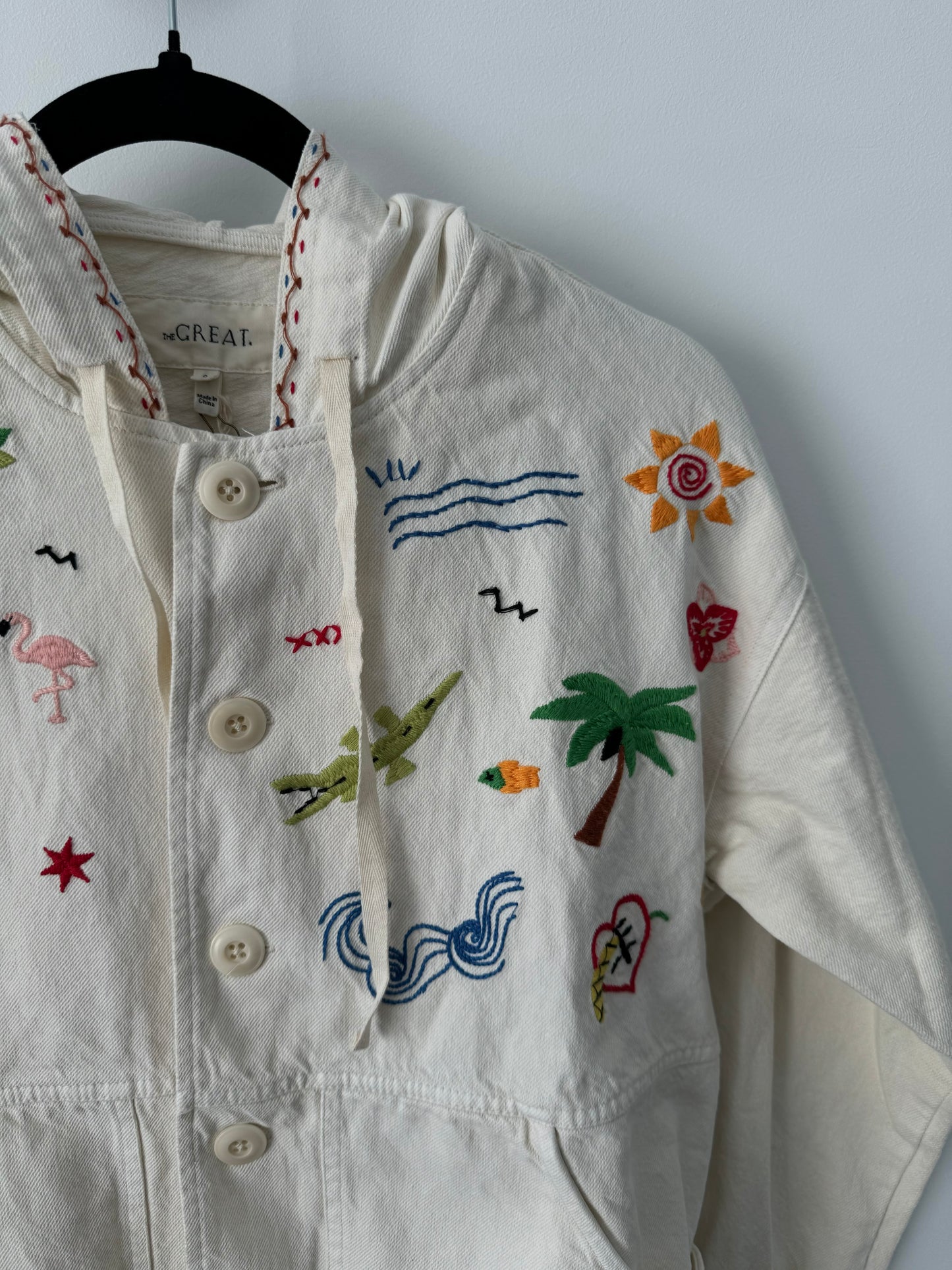 The Waterfront embroidered cotton-twill hooded jacket