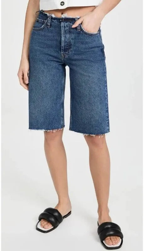 Gavin Wide-Leg Denim Shorts